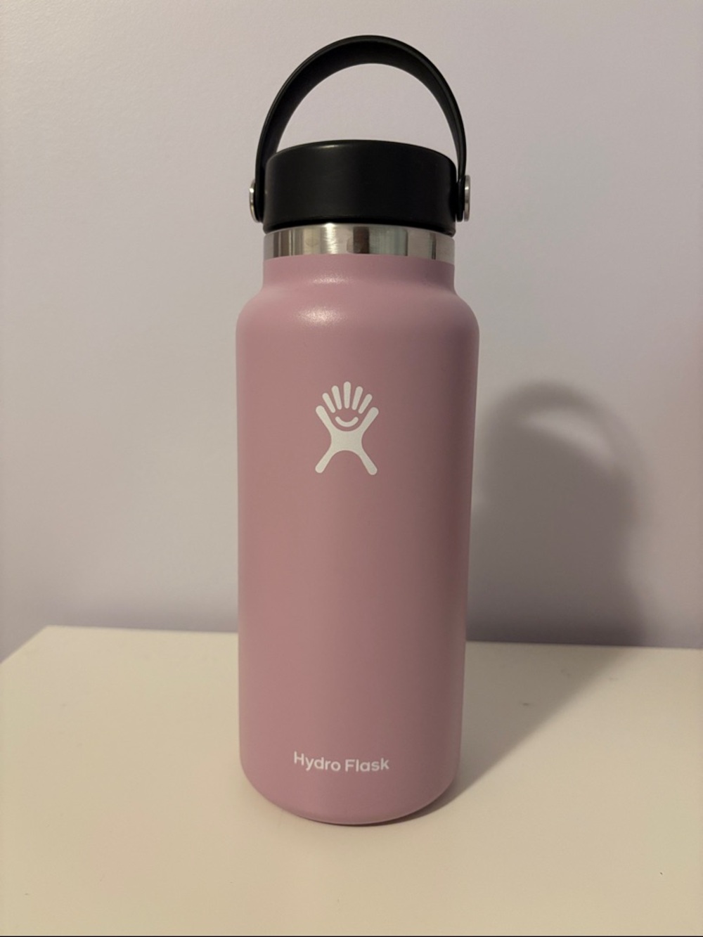 Hydro Flask Mauve Pink Insulated Bottle with Black Handle